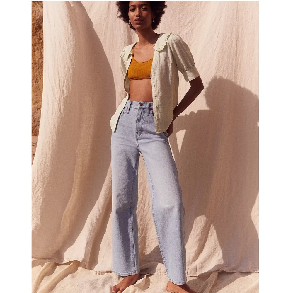 Madewell Light Wash Blue High-Rise Straight Jeans
